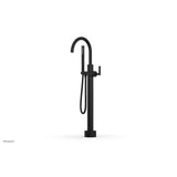 Phylrich - Floor Mounted Tub Filler Lever Hdl W/Handshwr-Short - Matte Black