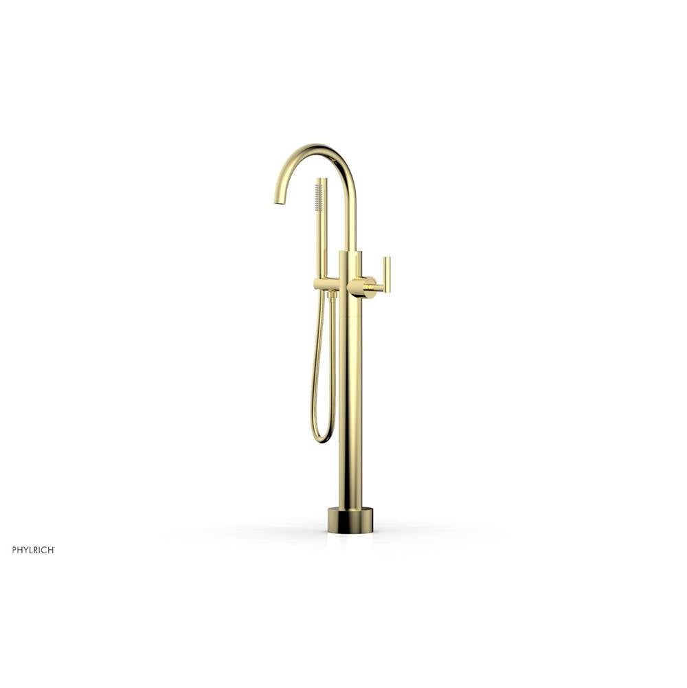 Phylrich - Floor Mounted Tub Filler Lever Hdl W/Handshwr-Short - Polished Brass