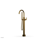 Phylrich - Floor Mounted Tub Filler Lever Hdl W/Handshwr-Short - French Brass