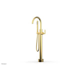 Phylrich - Floor Mounted Tub Filler Lever Hdl W/Handshwr-Short - Satin Gold