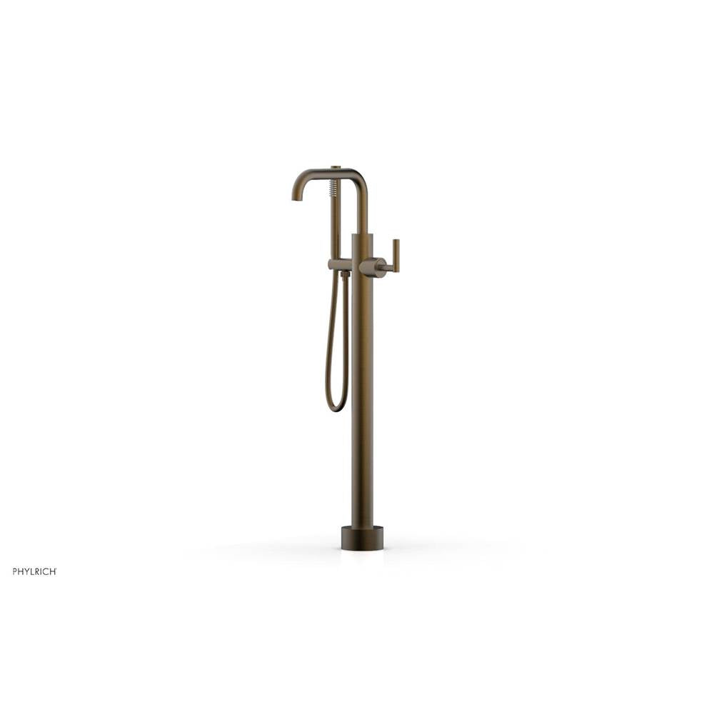 Phylrich - Floor Mounted Tub Filler Lever Hdl W/Handshwr-Tall - Old English Bronze