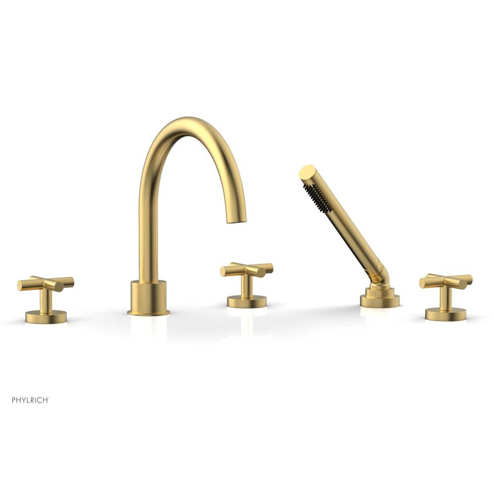 Phylrich - Deck Tub Set W H/Shwr Cross Handle - Burnished Gold