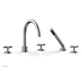 Phylrich - Deck Tub Set W H/Shwr Cross Handle - Satin chrome