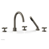 Phylrich - Deck Tub Set W H/Shwr Cross Handle - Pewter