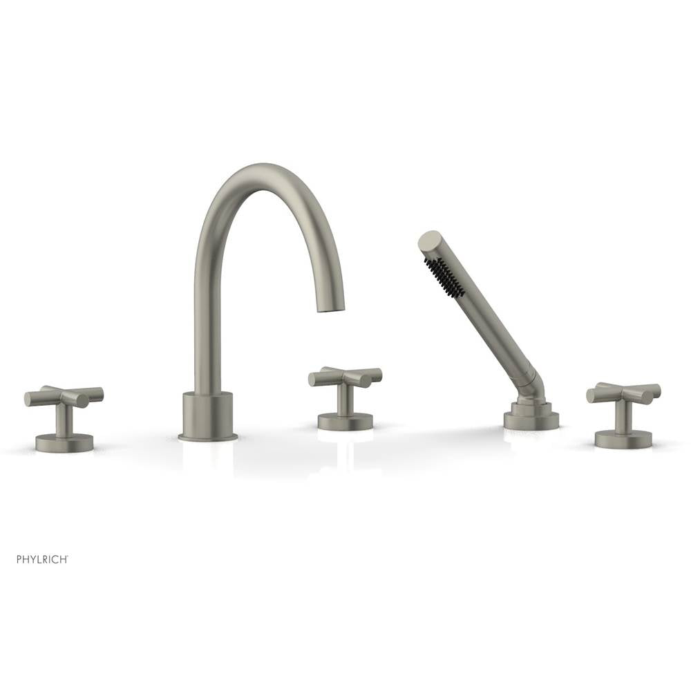 Phylrich - Deck Tub Set W H/Shwr Cross Handle - Burnished Nickel