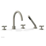 Phylrich - Deck Tub Set W H/Shwr Cross Handle - Burnished Nickel