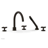 Phylrich - Deck Tub Set W H/Shwr Cross Handle - Antique Bronze