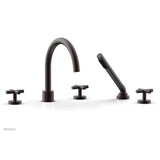 Phylrich - Deck Tub Set W H/Shwr Cross Handle - Weathered Copper