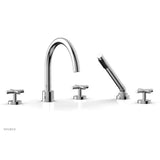 Phylrich - Deck Tub Set W H/Shwr Cross Handle - Polished Chrome