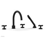 Phylrich - Deck Tub Set W H/Shwr Cross Handle - Matte Black