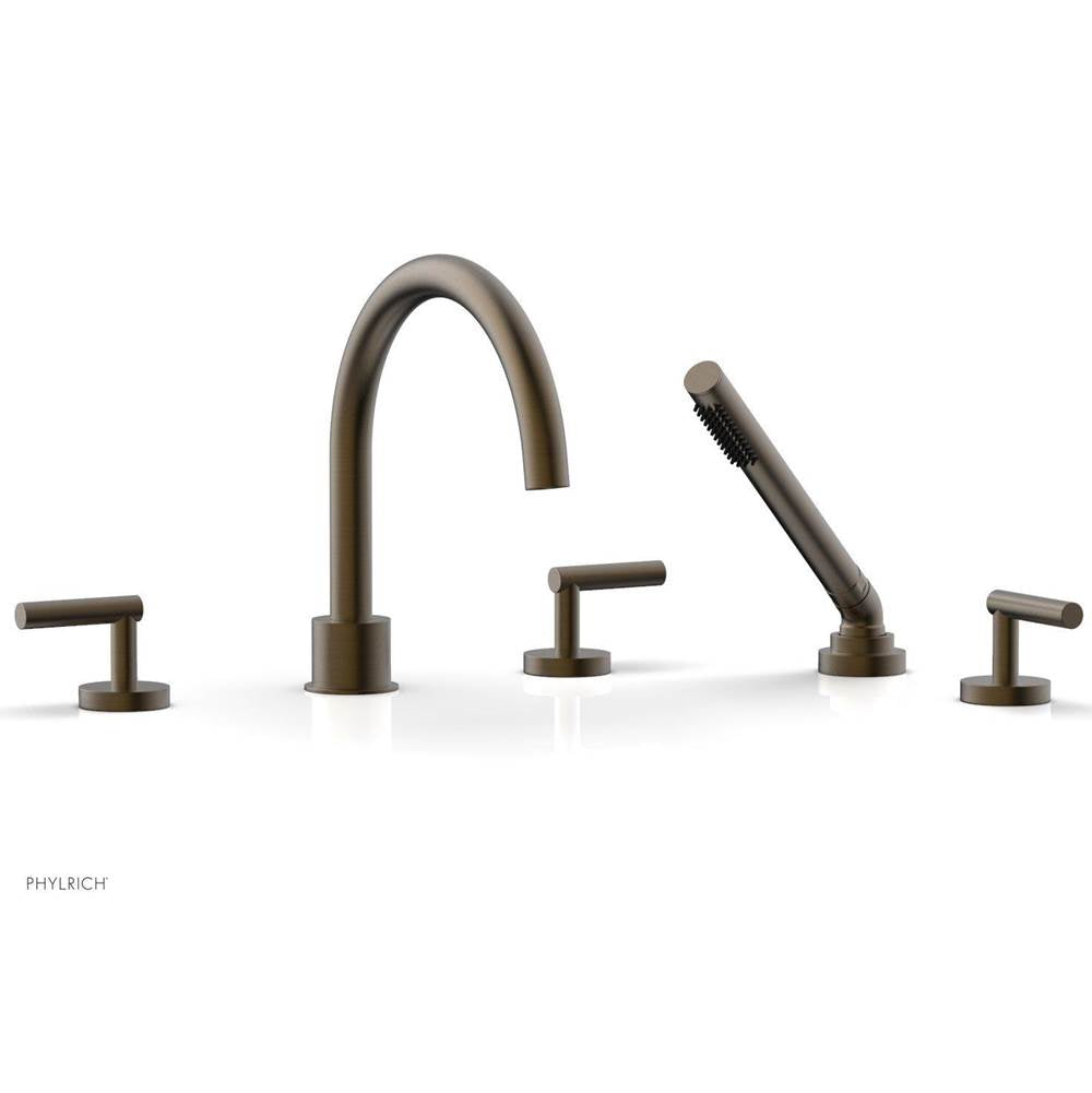 Phylrich - TRANSITION - Deck Tub Set with Hand Shower - Lever Handles 120-49 - Old English Brass