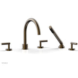 Phylrich - Deck Tub Set W H/Shwr Lever Handle - Antique Brass
