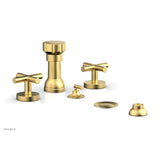 Phylrich - Four Hole Bidet Set Cross Handle - Burnished Gold