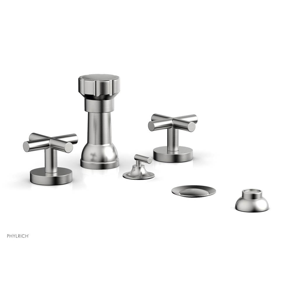 Phylrich - Four Hole Bidet Set Cross Handle - Satin chrome