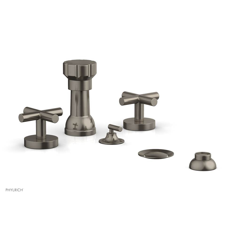 Phylrich - Four Hole Bidet Set Cross Handle - Pewter