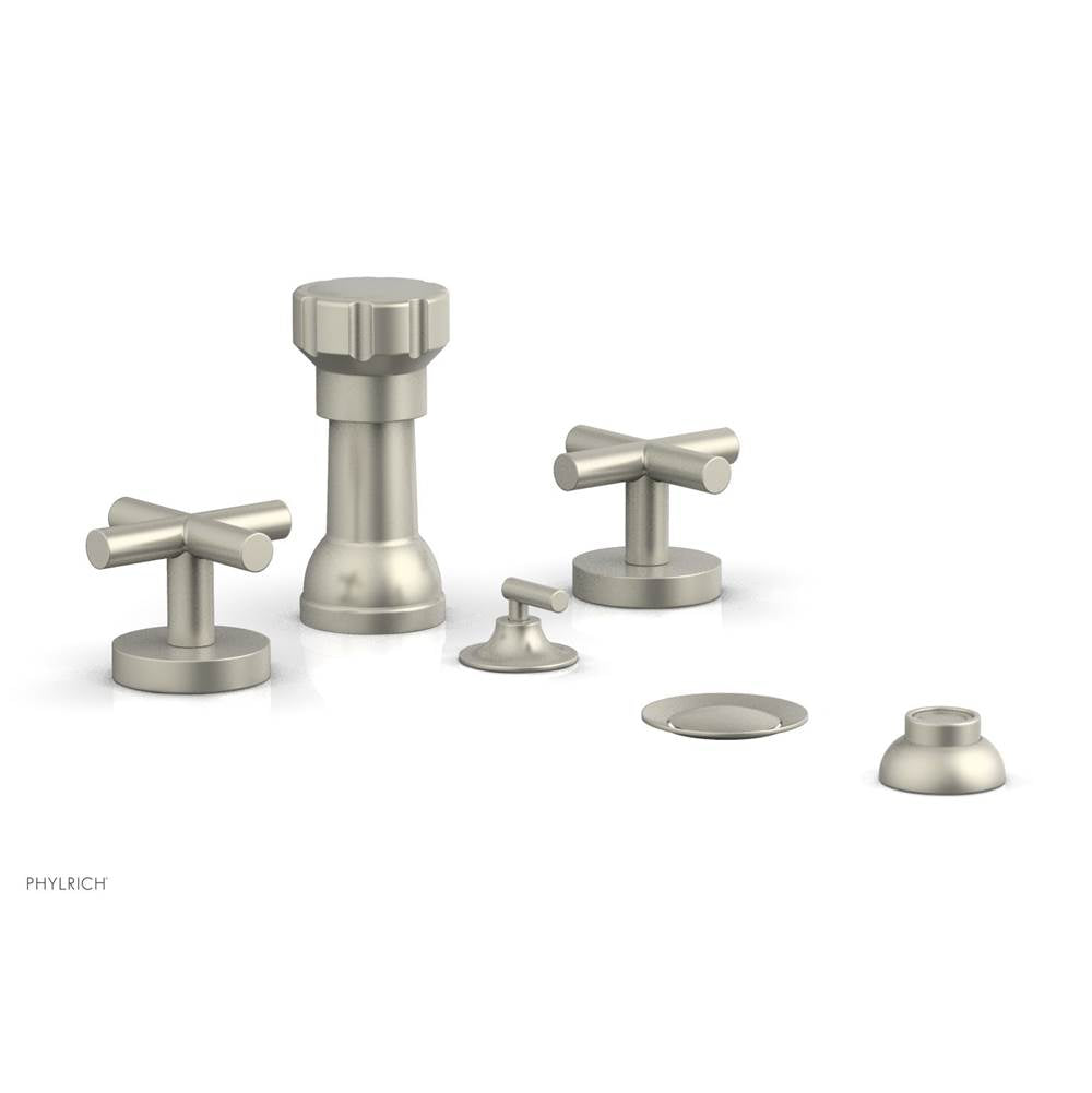 Phylrich - Four Hole Bidet Set Cross Handle - Burnished Nickel