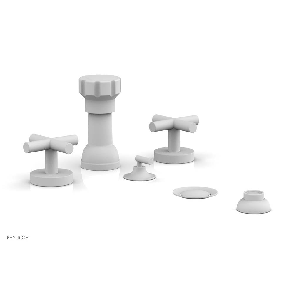 Phylrich - Four Hole Bidet Set Cross Handle - Satin White