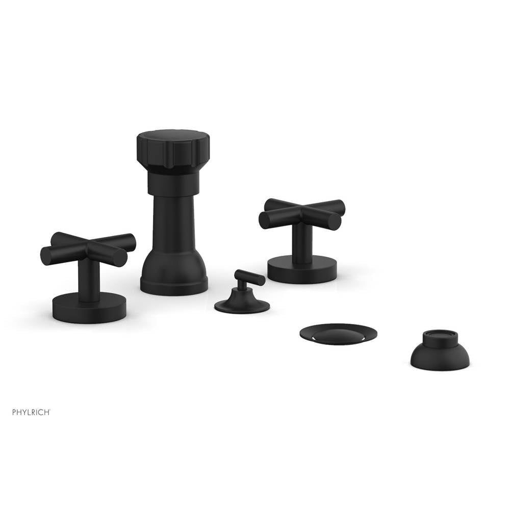 Phylrich - Four Hole Bidet Set Cross Handle - Matte Black