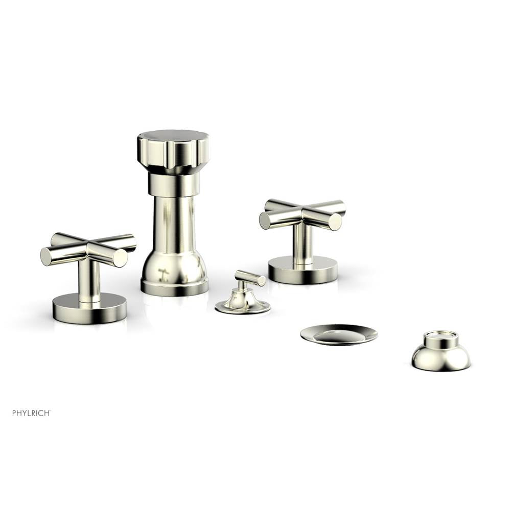 Phylrich - Four Hole Bidet Set Cross Handle - Satin Nickel