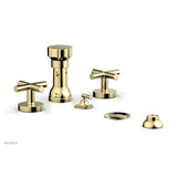 Phylrich - Four Hole Bidet Set Cross Handle - Polished Brass
