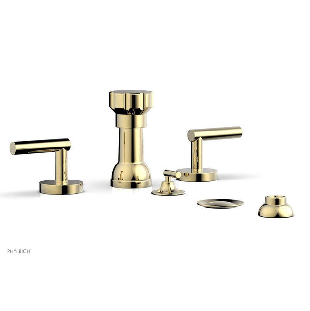 Phylrich - Four Hole Bidet Set Lever Handle - Polished Brass Uncoated