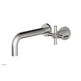 Phylrich - Basic Single Handle Wall Lavatory Set - Cross Handle - Satin chrome