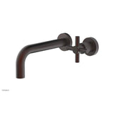 Phylrich - Basic Single Handle Wall Lavatory Set - Cross Handle - Weathered Copper