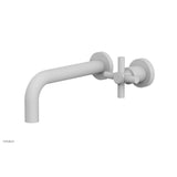 Phylrich - Basic Single Handle Wall Lavatory Set - Cross Handle - Satin White