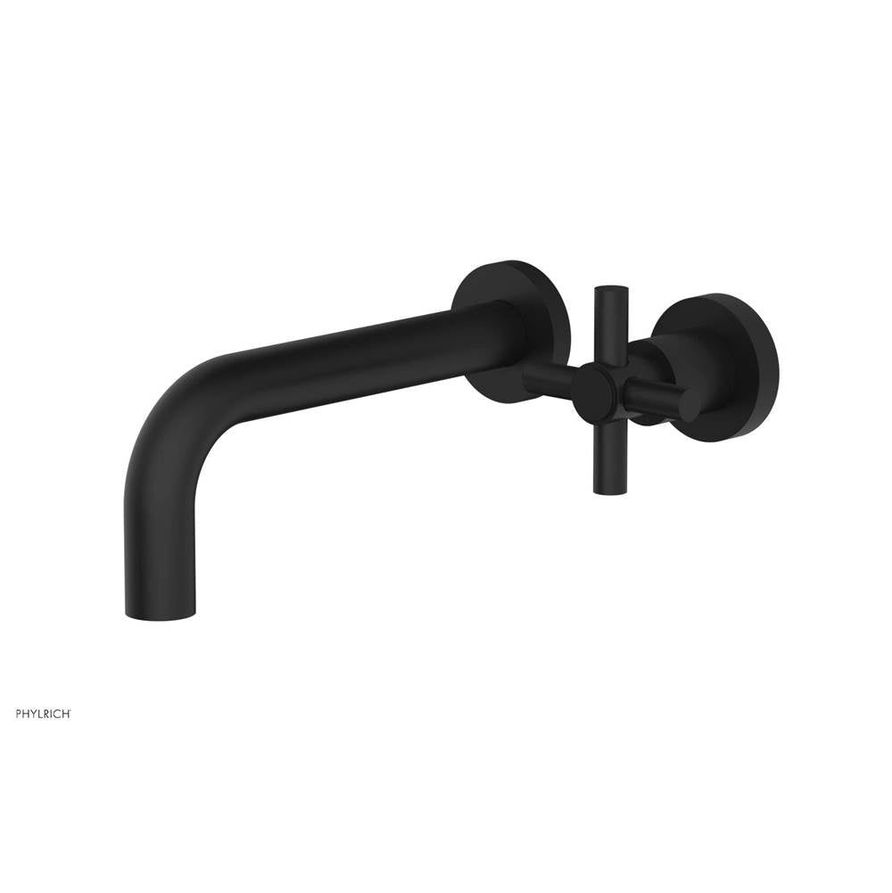 Phylrich - Basic Single Handle Wall Lavatory Set - Cross Handle - Matte Black