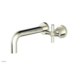 Phylrich - Basic Single Handle Wall Lavatory Set - Cross Handle - Satin Nickel
