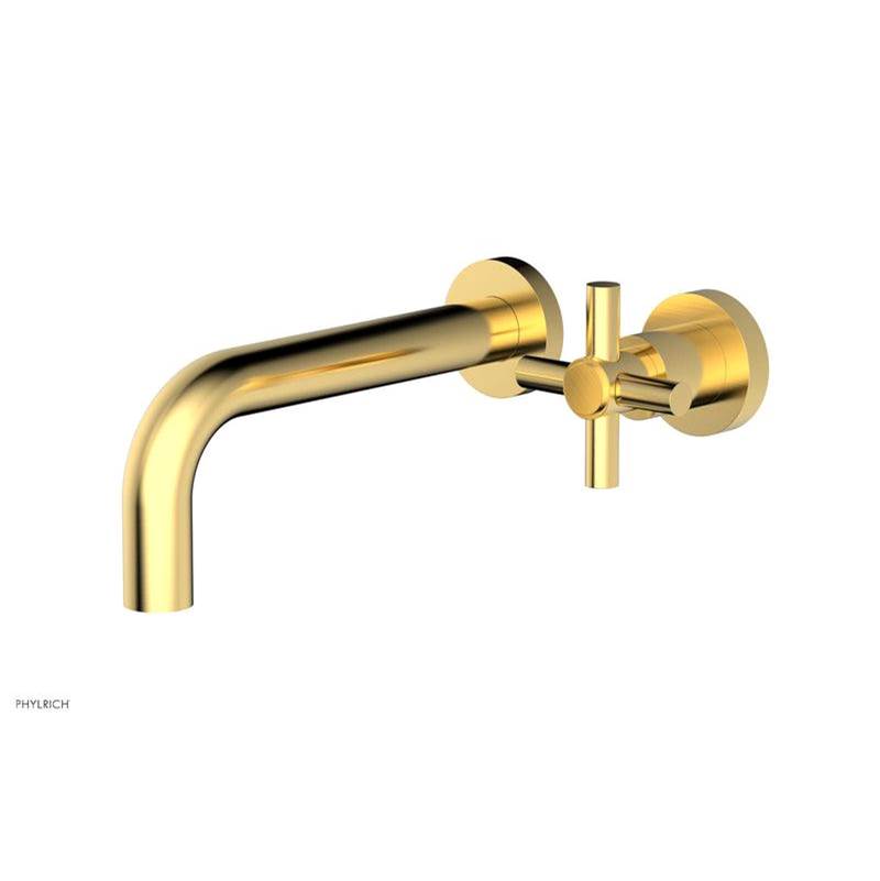 Phylrich - Basic Single Handle Wall Lavatory Set - Cross Handle - Satin Gold