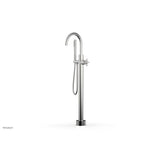 Phylrich - Floor Mounted Tub Filler Cross Blade W/Handshwr-Tall - Satin chrome