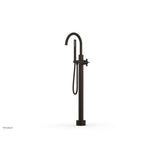 Phylrich - Floor Mounted Tub Filler Cross Blade W/Handshwr-Tall - Antique Bronze