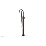 Phylrich - Floor Mounted Tub Filler Cross Blade W/Handshwr-Tall - Weathered Copper