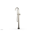 Phylrich - Floor Mounted Tub Filler Cross Blade W/Handshwr-Tall - Polished Nickel