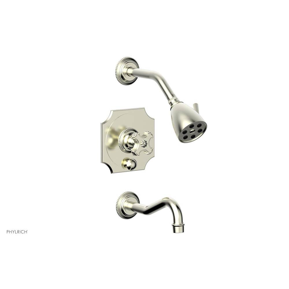 Phylrich - MARVELLE Pressure Balance Tub and Shower Set - Cross Handle 162-26 - Polished Brass
