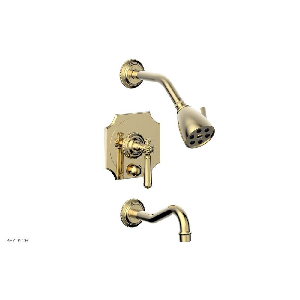 Phylrich - MARVELLE Pressure Balance Tub and Shower Set - Lever Handle 162-27 - Polished Brass Uncoated