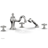 Phylrich - MARVELLE Deck Tub Set with Hand Shower - Cross Handles 162-48 - Satin chrome