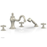 Phylrich - MARVELLE Deck Tub Set with Hand Shower - Cross Handles 162-48 - Burnished Nickel