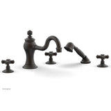 Phylrich - MARVELLE Deck Tub Set with Hand Shower - Cross Handles 162-48 - Oil Rubbed Bronze