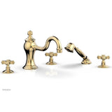 Phylrich - MARVELLE Deck Tub Set with Hand Shower - Cross Handles 162-48 - Polished Nickel