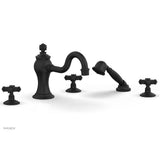 Phylrich - MARVELLE Deck Tub Set with Hand Shower - Cross Handles 162-48 - Satin Nickel