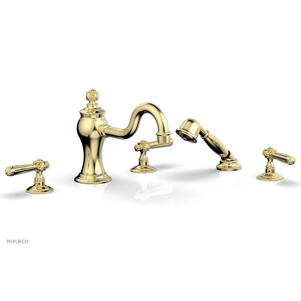 Phylrich - MARVELLE Deck Tub Set with Hand Shower - Lever Handles 162-49 - Polished Brass