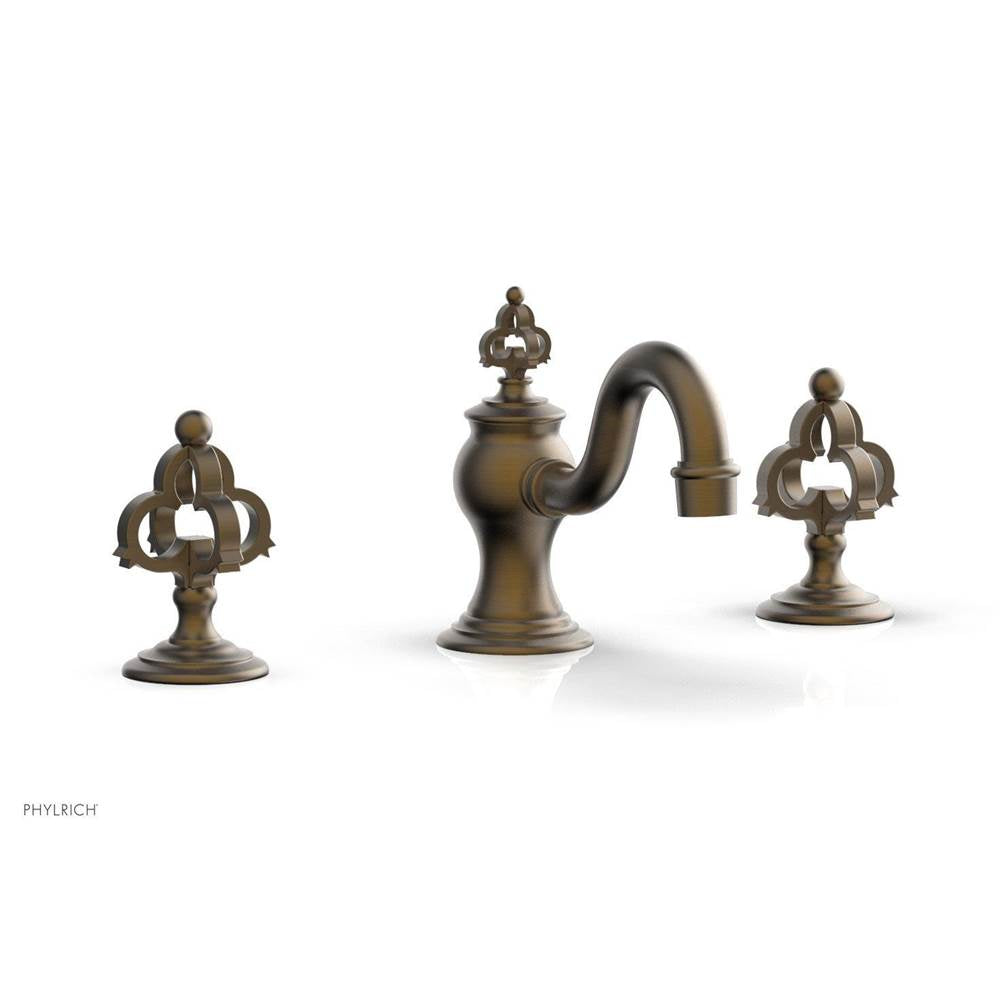 Phylrich - COURONNE Widespread Faucet Cross Handles 163-01 - Old English Brass