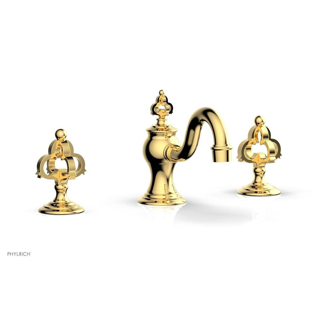 Phylrich - COURONNE Widespread Faucet Cross Handles 163-01 - Polished Gold