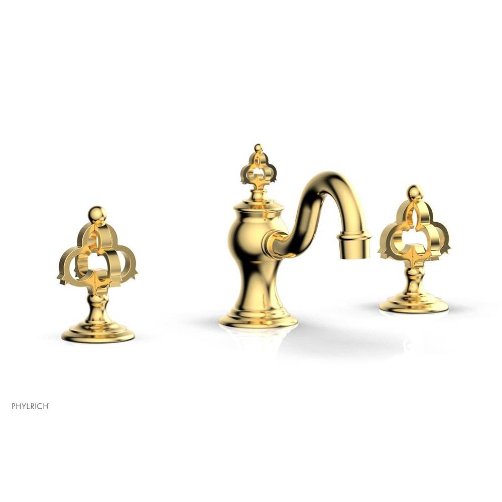 Phylrich - COURONNE Widespread Faucet Cross Handles 163-01 - Satin Gold
