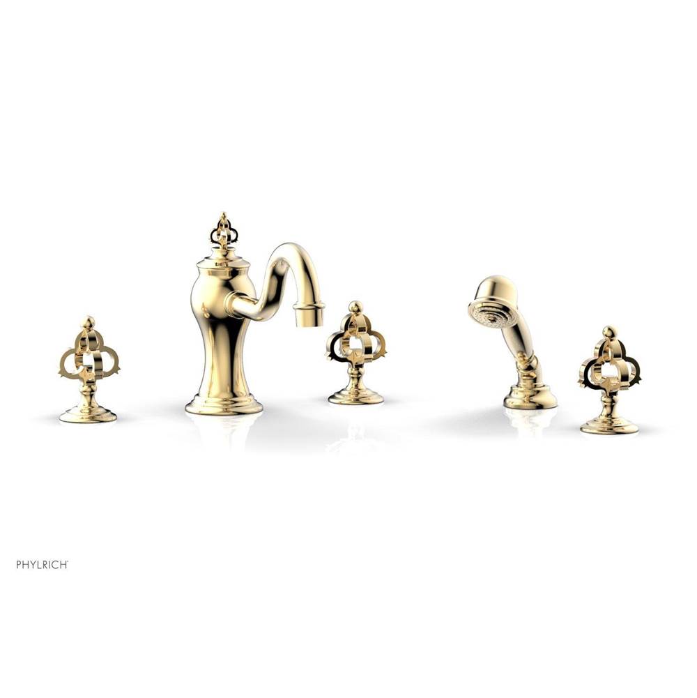 Phylrich - COURONNE Deck Tub Set with Hand Shower 163-48 - Satin Brass
