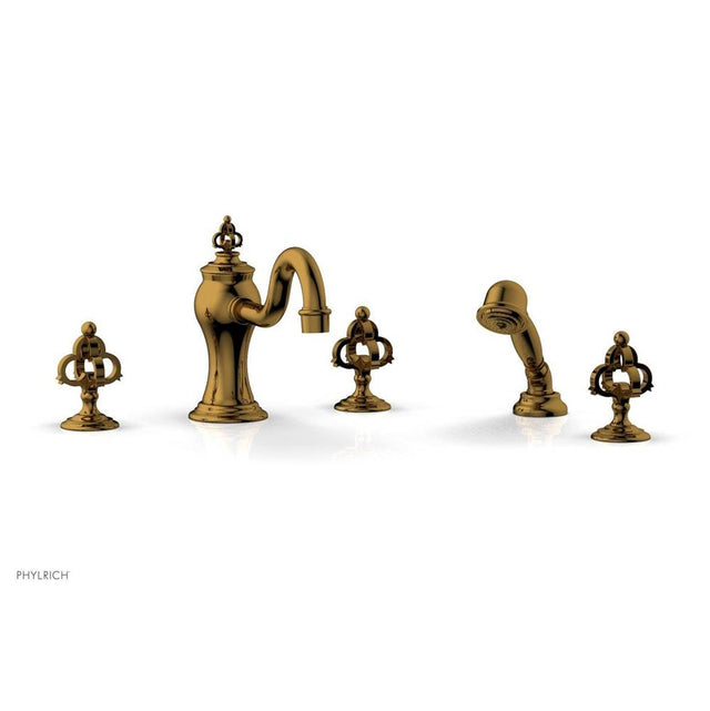 Phylrich - COURONNE Deck Tub Set with Hand Shower 163-48 - French Brass