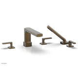 Phylrich - RADI Deck Tub Set with Hand Shower - Lever Handles 181-49 - Old English Brass