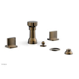 Phylrich - Four Hole Bidet Set Radi, Blade Handle - Antique Brass